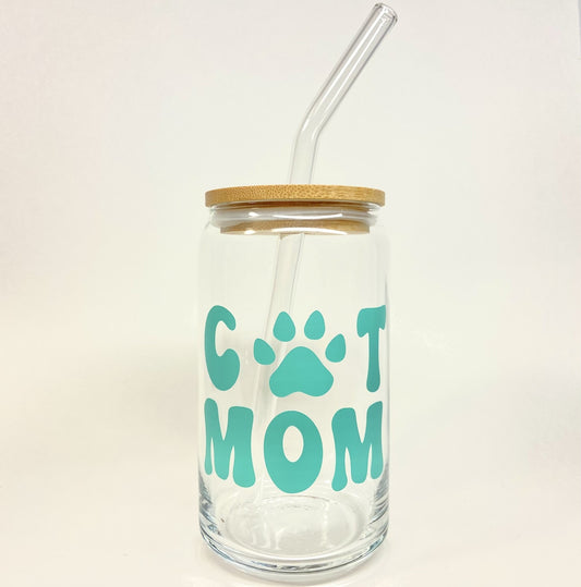 Cat Mom Glass